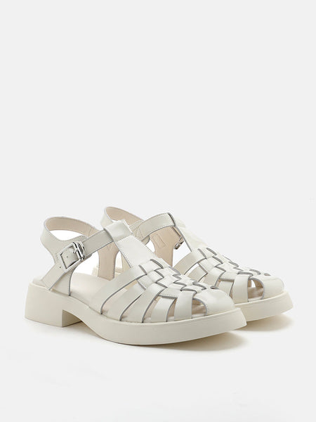 White deals patent sandals