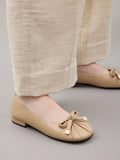 Clarissa Bow Accent Ruched Flats