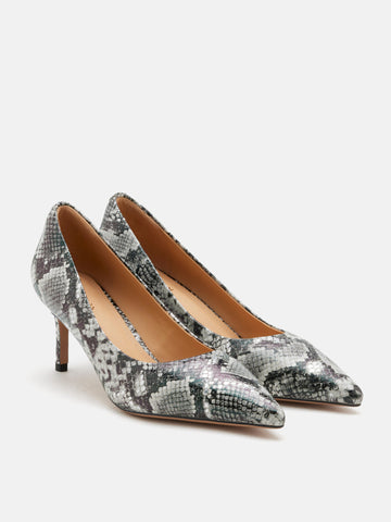 Adrianna Snake-Print Leather Heels