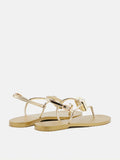 PAZZION, Annabel Diamante T-Bar Sandals, Gold