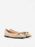 PAZZION, Ariel Ribbon Detailed Flats, Almond