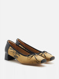 PAZZION, Ashlyn Printed Bow Heels, Almond