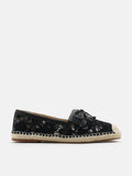 PAZZION, Avianna Lace and Bow Espadrilles, Black