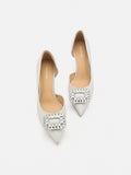 PAZZION, Ayra Diamante Embellished High Heels, Silver