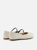 PAZZION, Belle Ruched Mary Janes, Beige