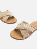 PAZZION, Beverly Casual Sandals, Almond