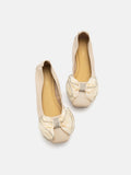 PAZZION, Bree Crystal Exmbellished Bow Flats, Almond