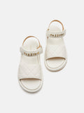 PAZZION, Cynthia Quilted Sandals, Beige