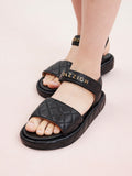 PAZZION, Cynthia Quilted Sandals, Black