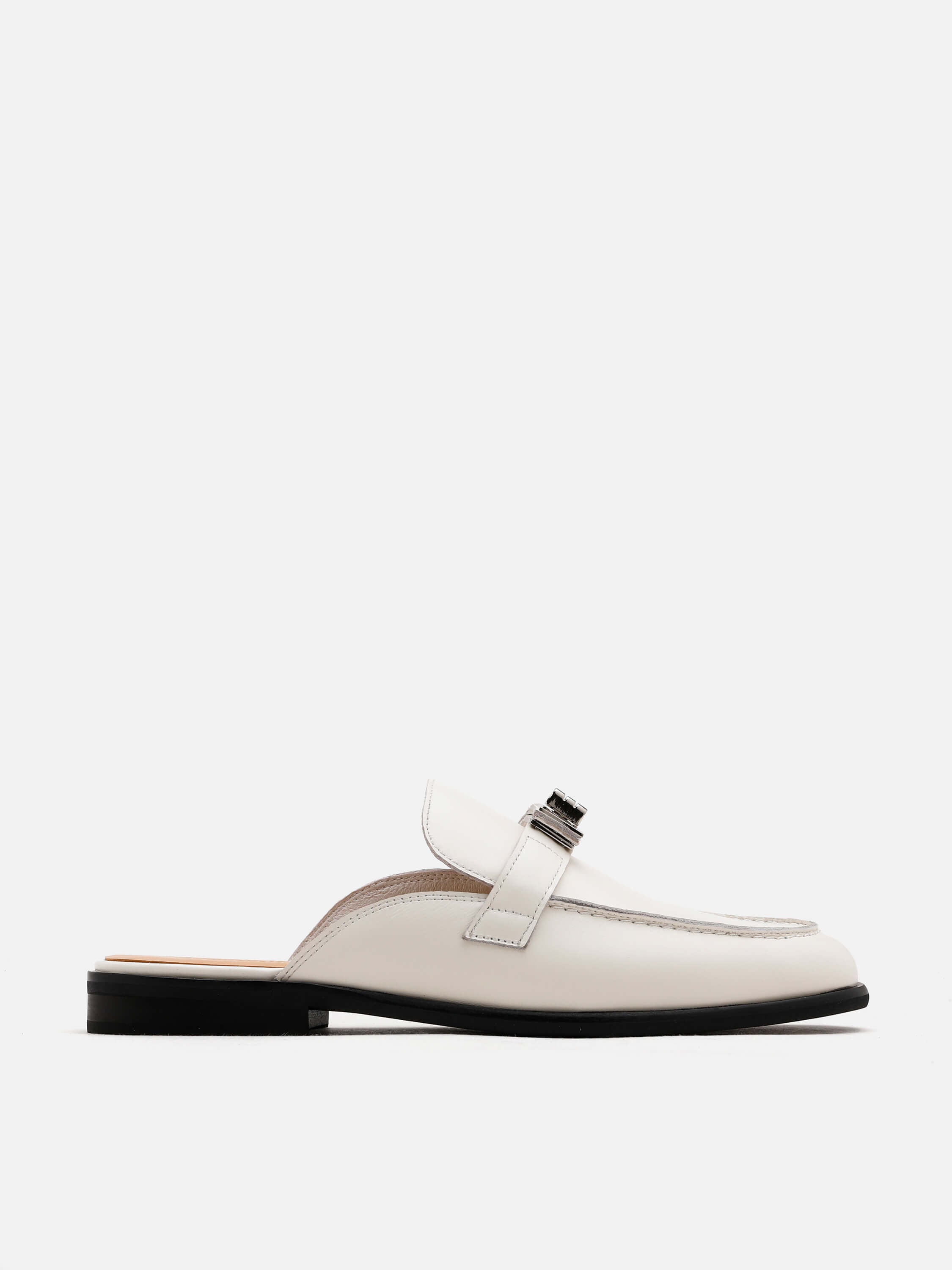 White mules hot sale with buckle