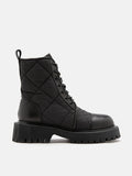 PAZZION, Demi Quilted Puffy Lace-up Boots, Black