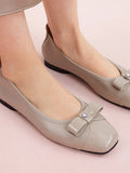 PAZZION, Fayence Patent Bow Flats, Grey