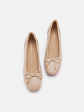 PAZZION, Fiona Bow Low Block Heels, Almond