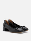 PAZZION, Fiona Bow Low Block Heels, Black