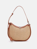 PAZZION, Fortuna Raffia Hobo Bag, Brown