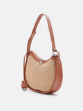 PAZZION, Fortuna Raffia Hobo Bag, Brown