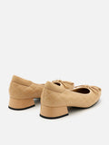 PAZZION, Francesca Bow Ballerina Heels, Almond