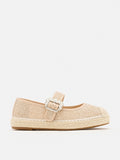 PAZZION, Gemma Diamante Buckle Espadrille Flats, Almond