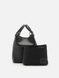 PAZZION, Gene Structured Top Handle Bag, Black