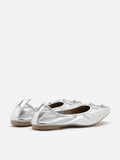 PAZZION, Gia Bow Square Toe Flats, Silver