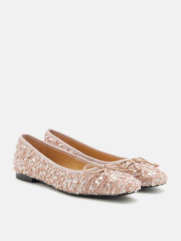 Gianna Sequinned Bow Flats