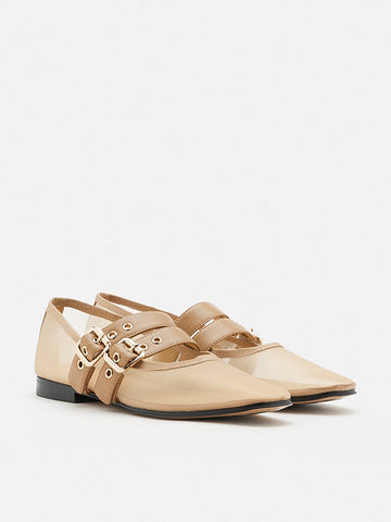 Giselle Mesh Double Buckle Flats