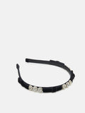 PAZZION, Halina Diamante and Bow Hair Band, Black