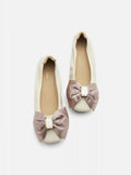 PAZZION, Hana Silk Bow Flats, Beige