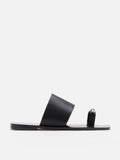 PAZZION, Jhane Toe-Ring Slides, Black