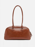 PAZZION, Joie Elongated Handle Shoulder Bag, Brown