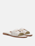 PAZZION, Juliette Monogram Slides, Beige