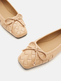 PAZZION, Katelyn Woven Bow Flats, Almond