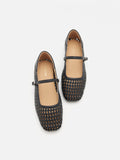 PAZZION, Leonie Woven Mary Janes, Black