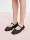 PAZZION, Leonie Woven Mary Janes, Black