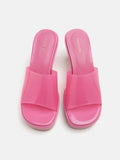 PAZZION, Lola Jelly Slip On Heels, Pink