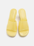 PAZZION, Lola Jelly Slip On Heels, Yellow