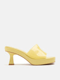 PAZZION, Lola Jelly Slip On Heels, Yellow