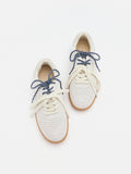 PAZZION, Maeve Double Laced Suede Sneakers, Beige