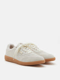 PAZZION, Maeve Double Laced Suede Sneakers, Beige