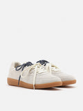 PAZZION, Maeve Double Laced Suede Sneakers, Beige