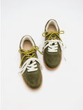 PAZZION, Maeve Double Laced Suede Sneakers, Green