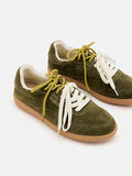 PAZZION, Maeve Double Laced Suede Sneakers, Green