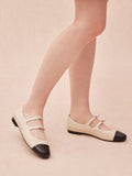 PAZZION, Maya Strappy Toe Cap Mary Janes, Beige