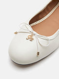 PAZZION, Melanie Accent Bow Ballerinas, Beige