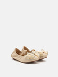 PAZZION, Mini Brea Crystal Bow Mary Jane Ballerinas, Almond