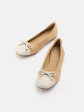 PAZZION, Nadia Two-Tone Bow Flats, Almond