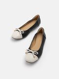 PAZZION, Nadia Two-Tone Bow Flats, Black