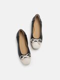 PAZZION, Nadia Two-Tone Bow Flats, Black