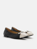 PAZZION, Nadia Two-Tone Bow Flats, Black