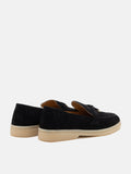 PAZZION, Phoenix Knot Detail Suede Loafers, Black